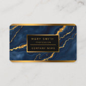 Populaire Navy Blue Gold Marble Collectie Visitekaartje (Voorkant)