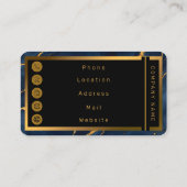 Populaire Navy Blue Gold Marble Collectie Visitekaartje (Achterkant)