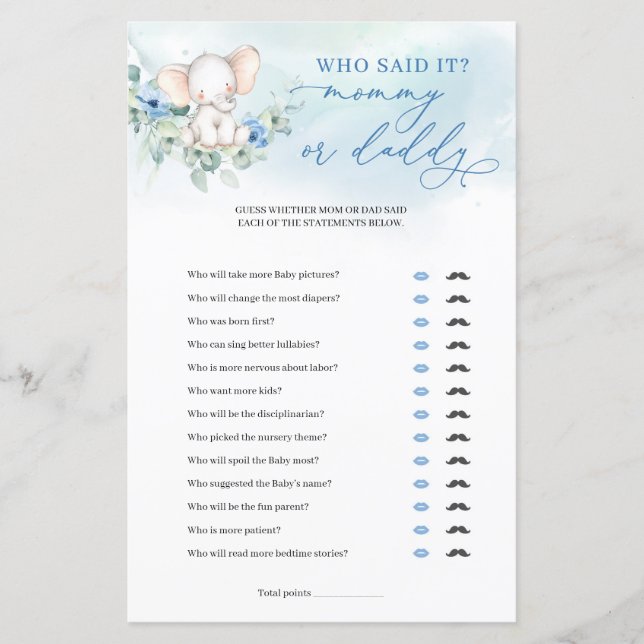 Populaire olifant stoffige blauwe bloemenmama of p (Voorkant)