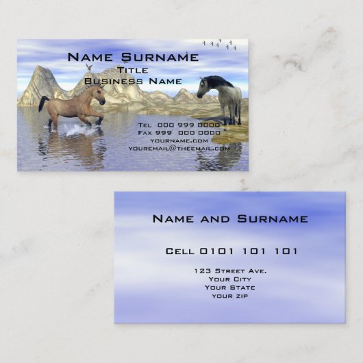 Populaire paarden Visitekaartje (Voorkant / Achterkant)