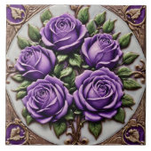 Populaire Paarse Rozen Mooi Collectie Tegeltje (Voorkant)