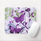 Populaire Paarse vlinders Muismat (Met muis)