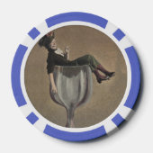 Populaire  Party Meisje Wijnglas Poker Chips (Achterkant)
