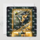 Populaire Party Time Neon gepersonaliseerd Kaart (Voorkant)