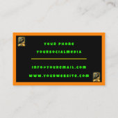 Populaire Party Time Neon gepersonaliseerde profes Visitekaartje (Achterkant)