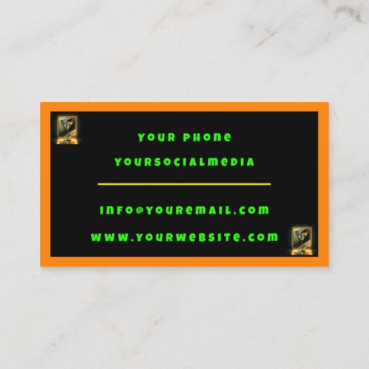 Populaire Party Time Neon gepersonaliseerde profes Visitekaartje (Achterkant)