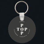 Populaire Pop vader vader persoonlijke familiename Sleutelhanger<br><div class="desc">Show je vader,  vader of grootvader hoeveel je ze waardeert met dit leuke Top Pop moderne typografische ontwerp. Ideaal voor Vaderdag,  verjaardagen en elke andere dag! Verander de namen van de vader en van het kind om aan te passen.</div>