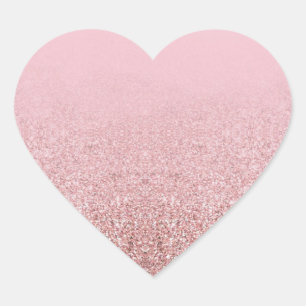 Populaire Roze Gouden Glitter Elegante Sjabloon Hart Sticker