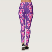 Populaire Schattigee Paarse Roze Witte Candy Canes Leggings (Achterkant)