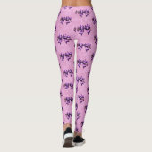 Populaire Schattigee  Roze Damask Paarse Bogen Leggings (Achterkant)