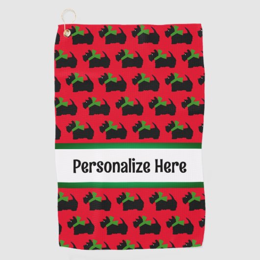 Populaire Scotty Dog gepersonaliseerd Golfhanddoek (Voorkant)
