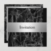 Populaire Smoke Black Party Uitnodiging save the d (Voorkant / Achterkant)