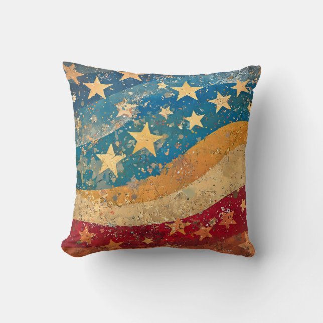 Populaire sterren en strepen kussen (Voorkant)