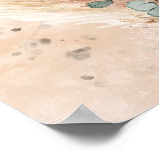 Populaire terracotta bordeaux bloemeneucalyptus sa poster (Hoek)