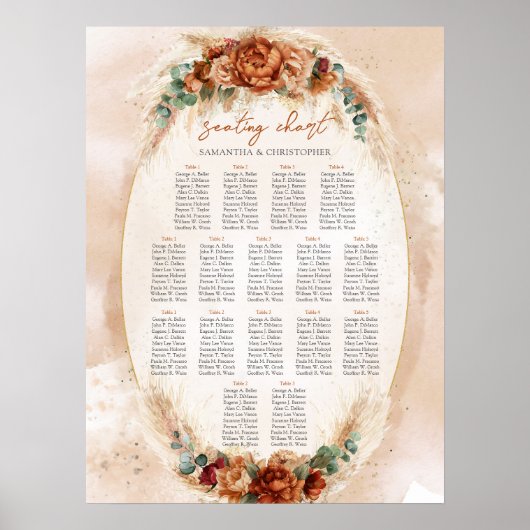 Populaire terracotta bordeaux bloemeneucalyptus sa poster (Voorkant)