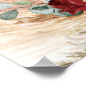 Populaire terracotta diep rode bloemensalie Welkom Poster (Hoek)