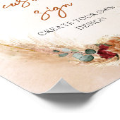 Populaire terracotta diep rood bloemenbord op maat poster (Hoek)