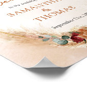 Populaire terracotta diep rood bloemenbruiloft wel poster (Hoek)