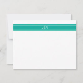 Populaire Turkoois Gepersonaliseerde Monogram Naam Notitiekaartje