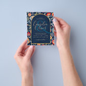 Populaire tweetalige bloemige trouw uitnodiging, flyer (Hand)