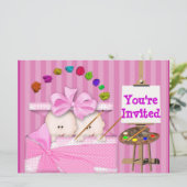 POPULAIRE TWINS BABY GIRL SHOWER INVITATION KAART (Staand voorkant)