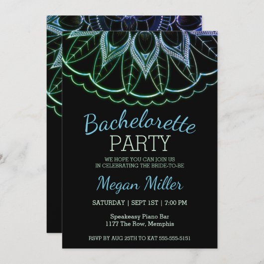 Populaire uitnodiging van Mandala Bachelorette (Voorkant / Achterkant)