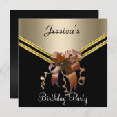 Populaire uitnodiging voor zwarte karamel en rode (Voorkant / Achterkant)