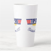 Populaire vader met bewerkbare datum latte mok (Voorkant)