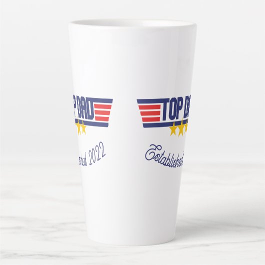 Populaire vader met bewerkbare datum latte mok (Voorkant)