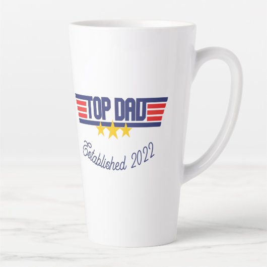 Populaire vader met bewerkbare datum latte mok (Rechts)