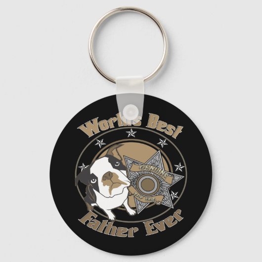Populaire vader van de hond sleutelhanger (Voorkant)