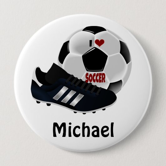 Populaire voetbal ontwerp sjabloon ronde button 4,0 cm (Voorkant)