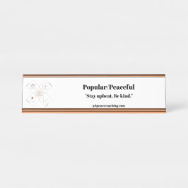 Populaire/Vreedzame Roze Gouden Bureaublad Plaque Bureau Naambordje