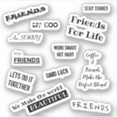 Populaire vrienden gezegde stickers (Voorkant)