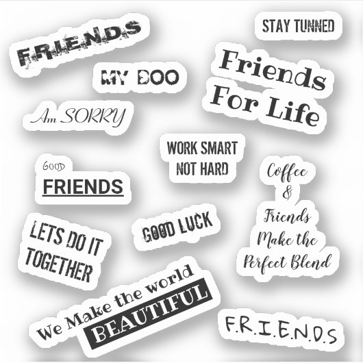 Populaire vrienden gezegde stickers (Voorkant)