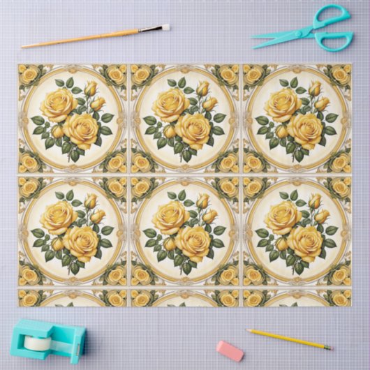 Populaire Yellow Rose Mooi Collectie Tissuepapier (Craft)