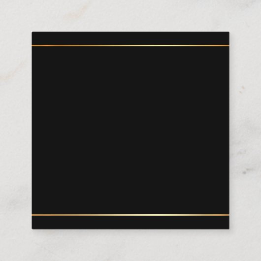 Populaire zwarte glamour en goudlegante Sjabloon Vierkante Visitekaartje (Achterkant)