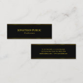 Populaire zwarte gouden Sjabloon met modern design Mini Visitekaartje (Voorkant / Achterkant)