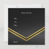 Populaire zwarte Rode verjaardagsuitnodiging Kaart (Achterkant)