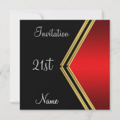 Populaire zwarte Rode verjaardagsuitnodiging Kaart (Voorkant)