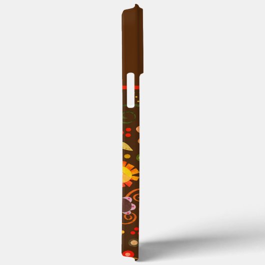 Populairste Bruine Retro Bloemen Monogram Naam Case-Mate iPhone Case (Achterkant / Rechts)