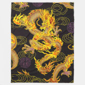 Populairste Gouden Chinese Keizer Dragon Fantasy Fleece Deken (Voorkant)