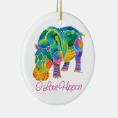 Populairste I Love HIPPOS Keramisch Ornament (Rechts)