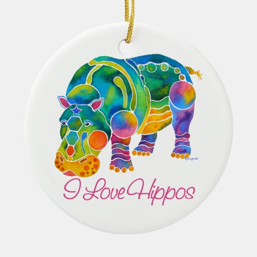 Populairste I Love HIPPOS Keramisch Ornament (Voorkant)