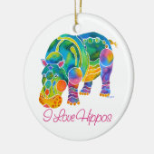 Populairste I Love HIPPOS Keramisch Ornament (Links)