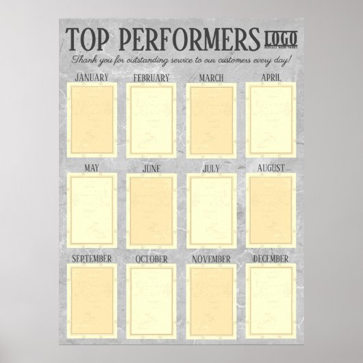 Populairste medewerker van de maandfoto-weergave poster (Voorkant)