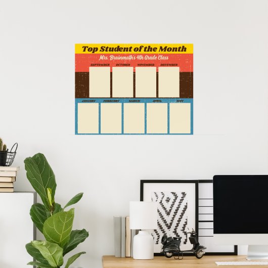 Populairste student van de maand de vertoning p va poster (Thuiskantoor)