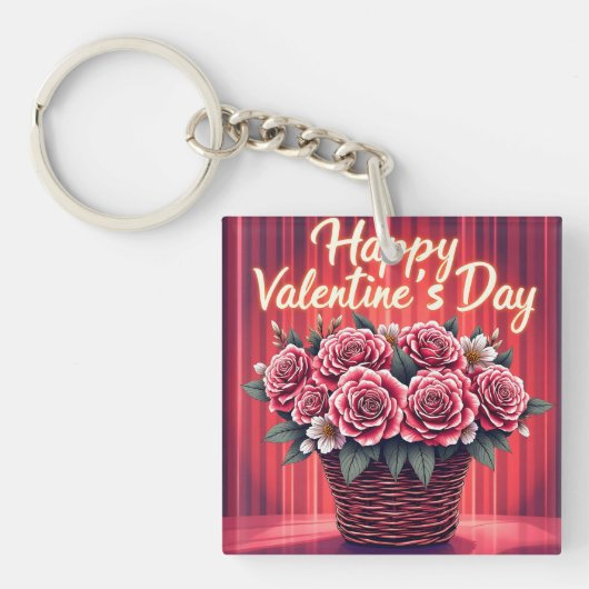 Popular Beautiful Luxury Floral Love Collection Sleutelhanger (Voorkant)