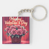 Popular Beautiful Luxury Floral Love Collection Sleutelhanger (Achterkant)