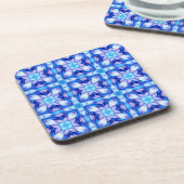 Popular captivating pattern in blue and violet bier onderzetter (Linkerzijde)